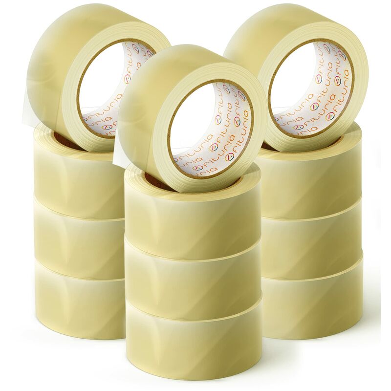 foto del prodotto nastro adesivo per imballaggio trasparente per imballaggio di scatole di cartone di spedizioni, matrimoni, prodotto per confezioni sicure 36 cms x