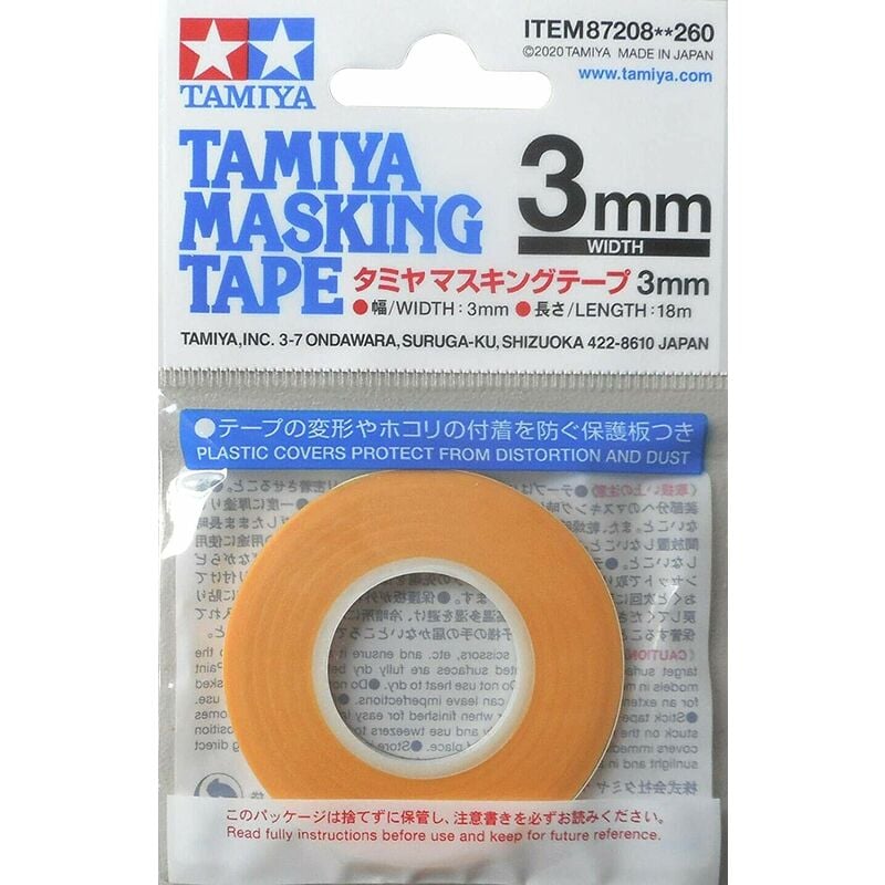foto del prodotto nastro adesivo per mascheratura, 3 mm 18 m, tam87208 tamiya