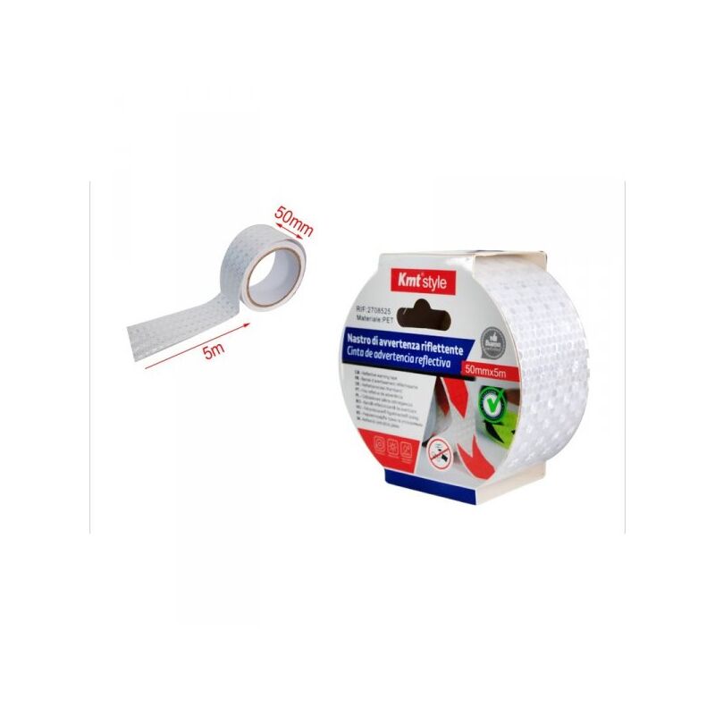 foto del prodotto nastro adesivo riflettente 50mm x 5mt bianco catarifrangente ad alta visibilità