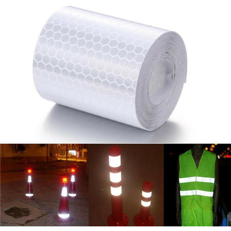 foto del prodotto nastro adesivo rifrangente per segnalazione bianco 50mm classe 2 lunghezza 50mm x 25 mt
