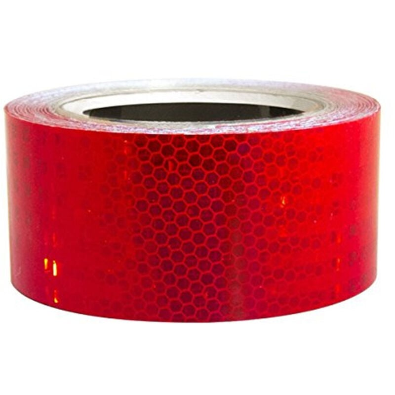 foto del prodotto nastro adesivo rifrangente per segnalazione rosso 50mm classe 2 lunghezza 50mm x 5 mt