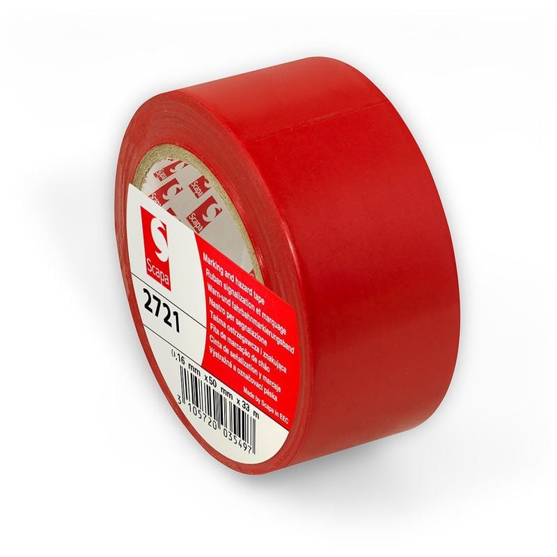 foto del prodotto nastro adesivo scapa 2721 per indicazioni in zone di alto passaggio 50mm x 33mt colore rosso
