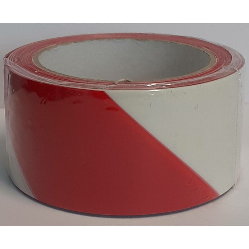 foto del prodotto nastro adesivo segnaletico 50x33 colore rosso bianco