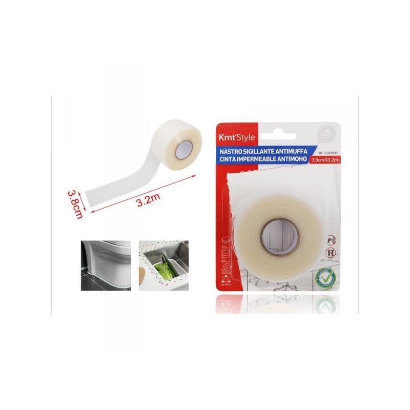 foto del prodotto nastro adesivo sigillante antimuffa 38mm x 320cm trasparente
