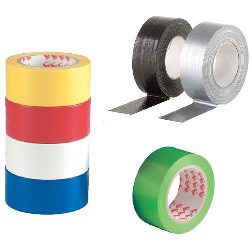 foto del prodotto nastro adesivo telato americano impermeabile giallo verde rosso blu nero marrone bianco
