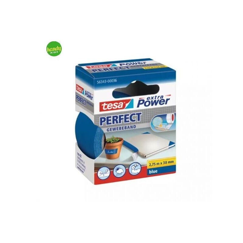 foto del prodotto nastro adesivo tesa premium tessuto blu 38 mm x 2,75 mt