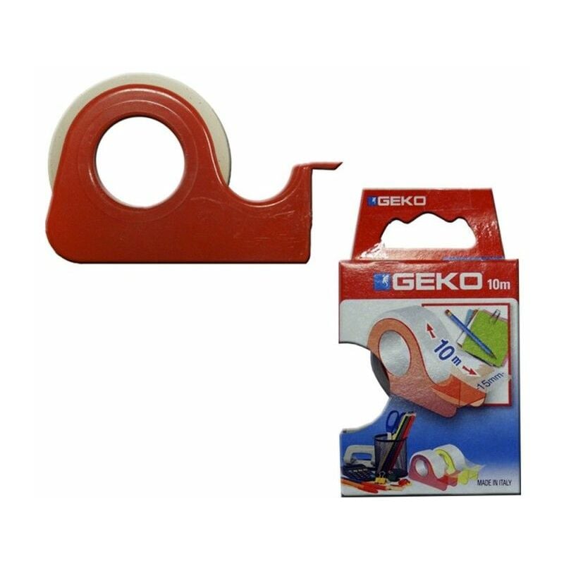 foto del prodotto nastro adesivo trasparente 10mt con dispenser geko