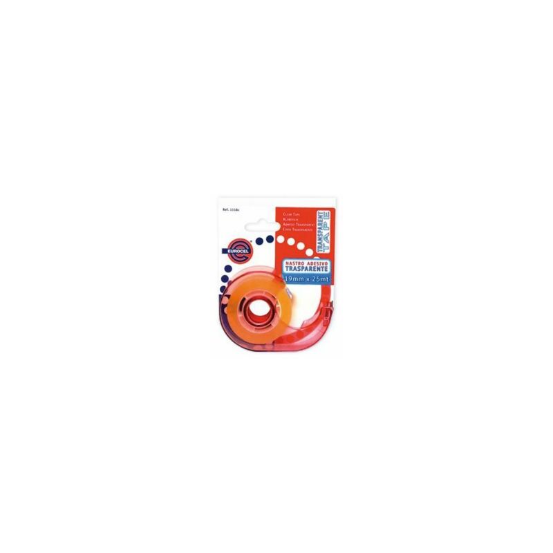 foto del prodotto nastro adesivo trasparente in chiocciola dispense cm 1,9 x 25 mtr