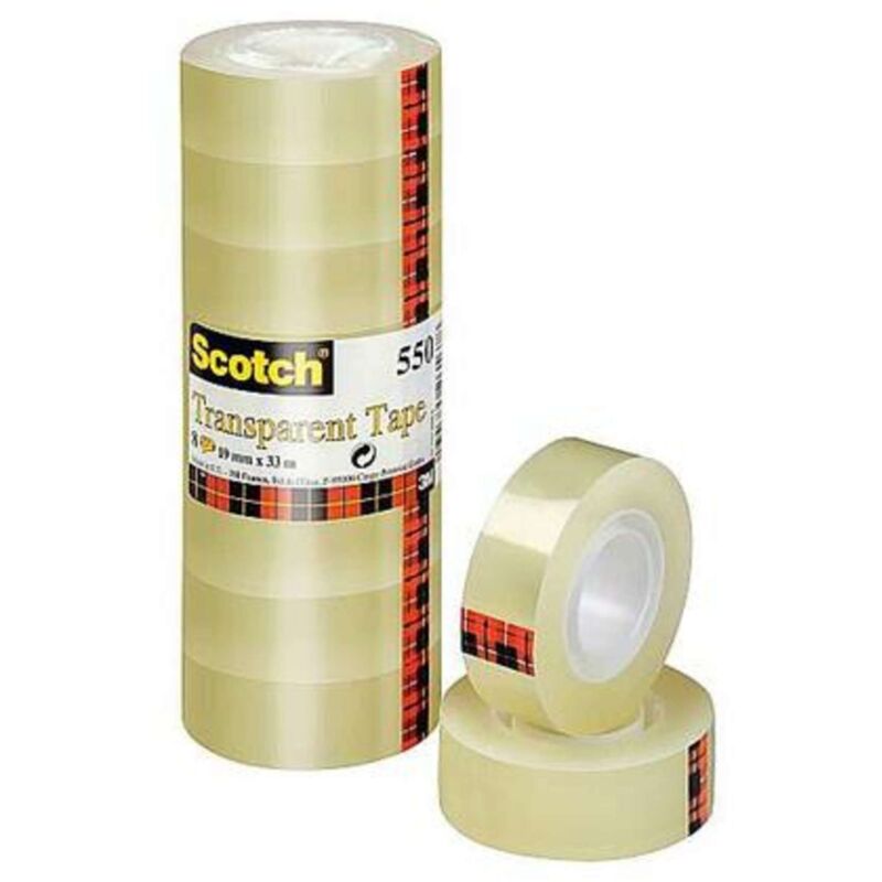foto del prodotto nastro adesivo trasparente mm.19x3 3m t. 550 3m x8