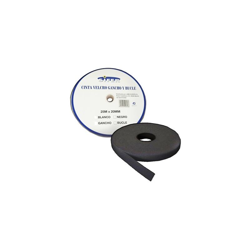 foto del prodotto nastro adesivo velcro sifer femmina anello nero 25 mx 20mm