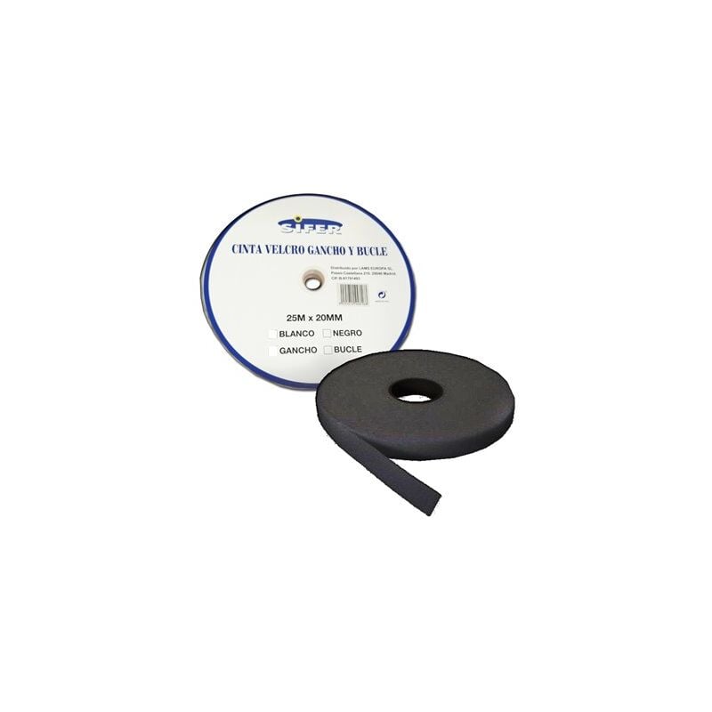 foto del prodotto nastro adesivo velcro sifer maschio gancio nero 25mx20mm
