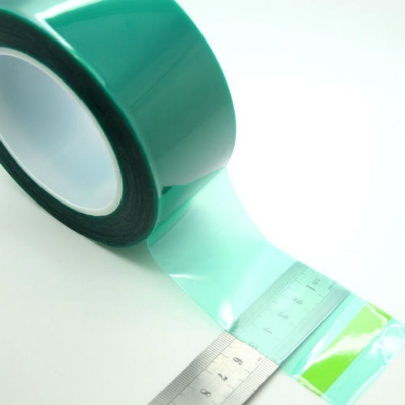 foto del prodotto nastro adesivo verde siliconico mascheratura in poliestere per alte temperature 66mt 60my misura 50mm x 66 mt