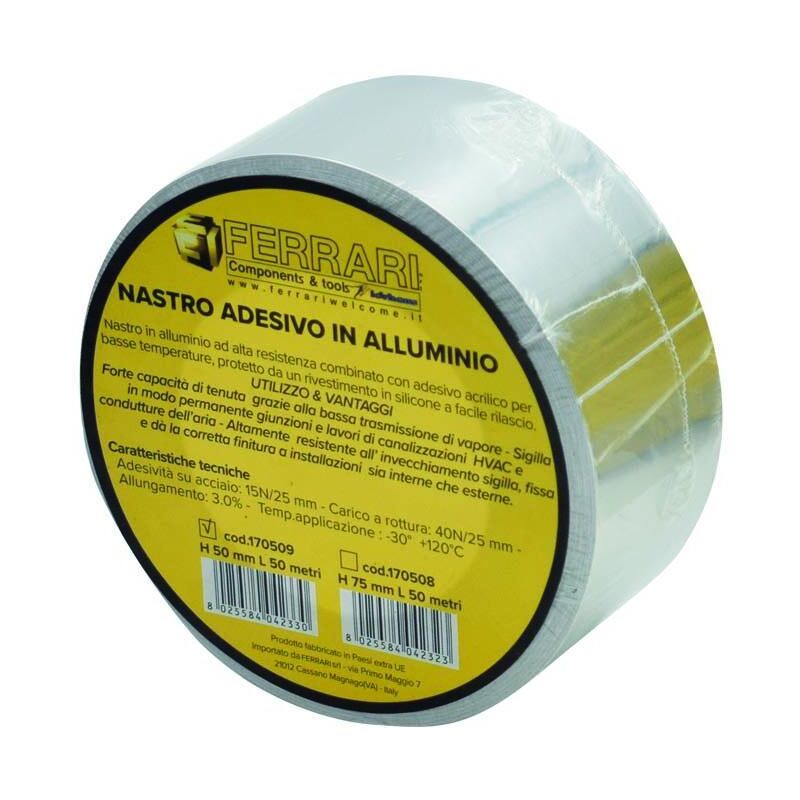 foto del prodotto nastro alluminio adesivo altezza 50mm 50metri ferrari welcome 170509