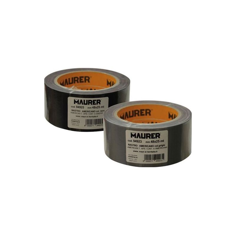 foto del prodotto nastro americano impermeabile 25mt 50mm nero maurer plus