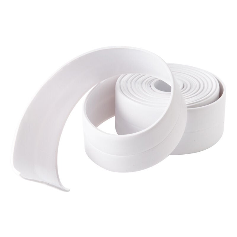 foto del prodotto nastro antimuffa, nastro adesivo vario, striscia in pvc impermeabile e anti perdite per cucina, bagno 3 pezzi 6mx3,8cm, bianco
