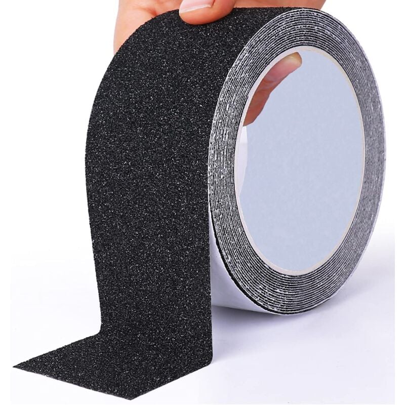 foto del prodotto nastro antiscivolo 15 cm x 5 m, nastro antiscivolo ad alta resistenza per scale esterne interne, nero