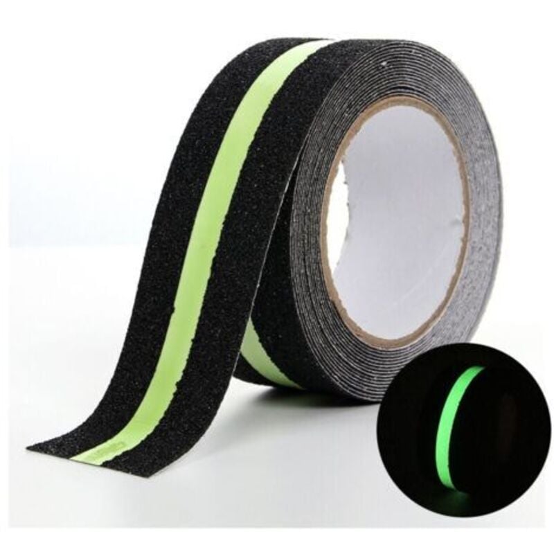 foto del prodotto nastro antiscivolo con pellicola luminosa, fosforescente, nastro di sicurezza per scale, pavimenti scivolosi per interni ed esterni, 5 m x 5 cm 1