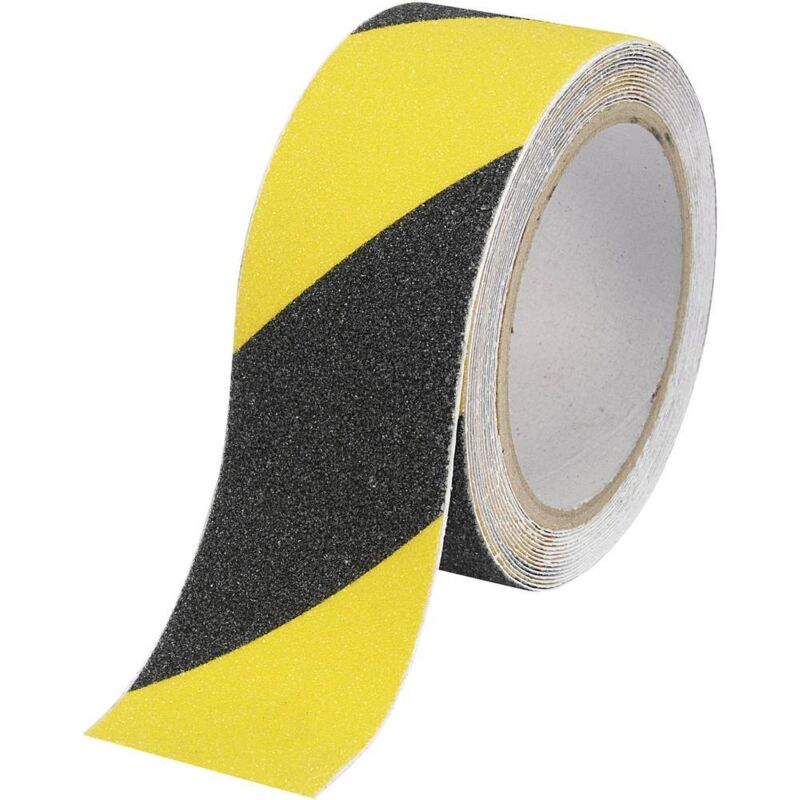 foto del prodotto nastro antiscivolo conrad components sugo nero, giallo l x l 5 m x 25 mm, contenuto 1 rotolo