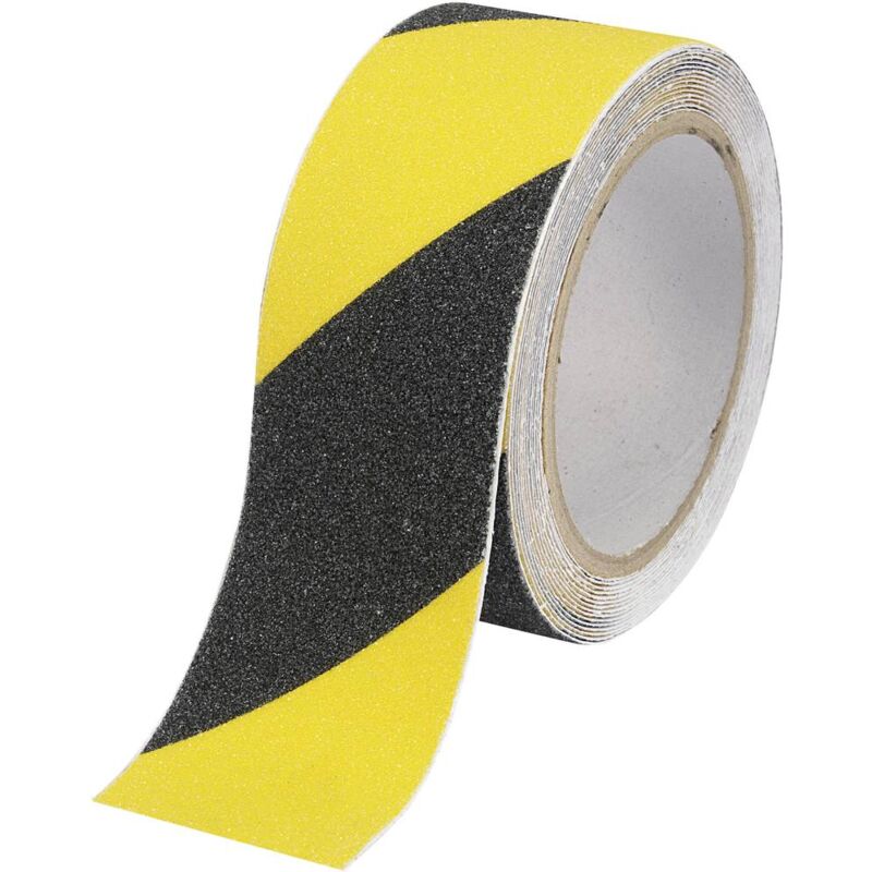 foto del prodotto nastro antiscivolo conrad components sugo nero, giallo l x l 5 m x 50 mm, contenuto 1 rotolo