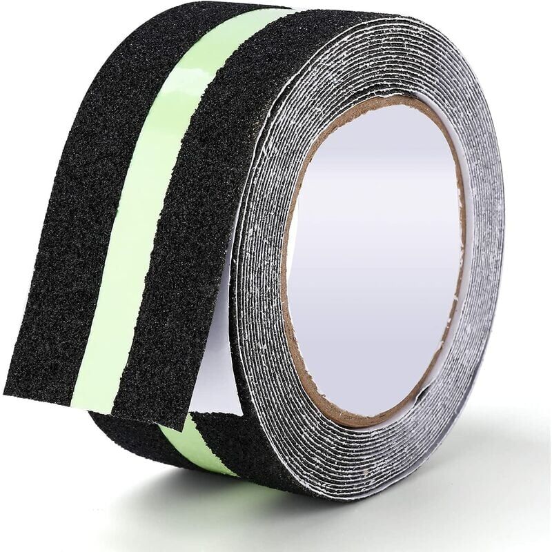 foto del prodotto nastro antiscivolo, nastro adesivo con striscia fluorescente per riflessione notturna, nastro antiscivolo per uso interno ed esterno, ideale per