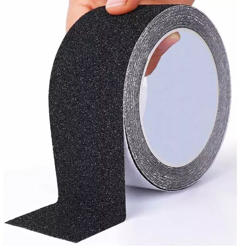 foto del prodotto nastro antiscivolo per scale, 10 cm 5 m, nastro adesivo antiscivolo per esterni, nastro per trazione antiscivolo, nastro adesivo di sicurezza, nero