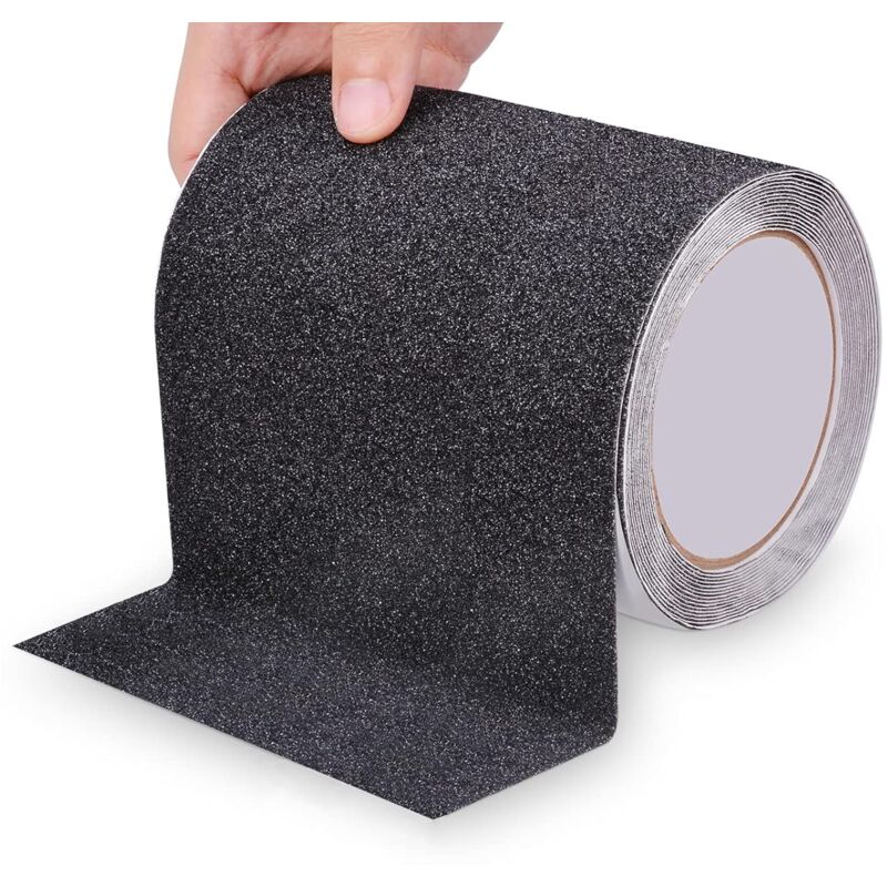 foto del prodotto nastro antiscivolo per scale, 15 cm5 m, adesivo antiscivolo per scale, nastro antiscivolo per esterni, impermeabile, tagliabile, ideale per scale e