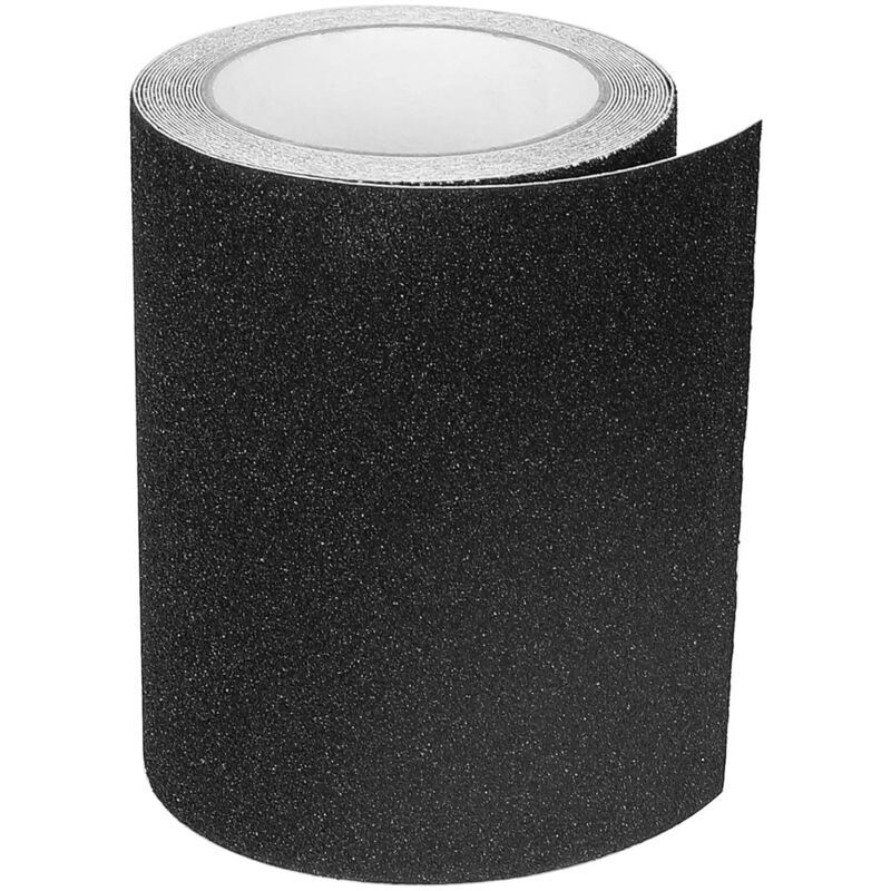 foto del prodotto nastro antiscivolo per scale, antiattrito, abrasivo per la sicurezza, scale a pioli, per interni ed esterni, ad alta trazione, 15 cm x 5 m, nero