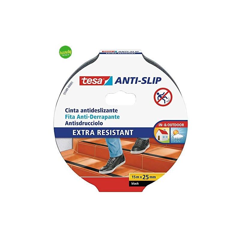 foto del prodotto nastro antiscivolo tesa antisdrucciolo per scale e gradini nero 25 mm x 15 mt