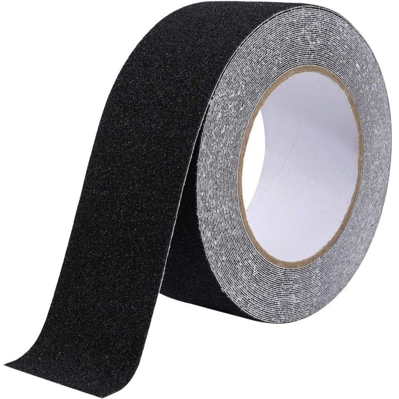 foto del prodotto nastro antiscivolo ymyny per scale, antiattrito, abrasivo per la sicurezza, scale a pioli, per interni ed esterni, ad alta trazione, 5 cm x 10 m, nero