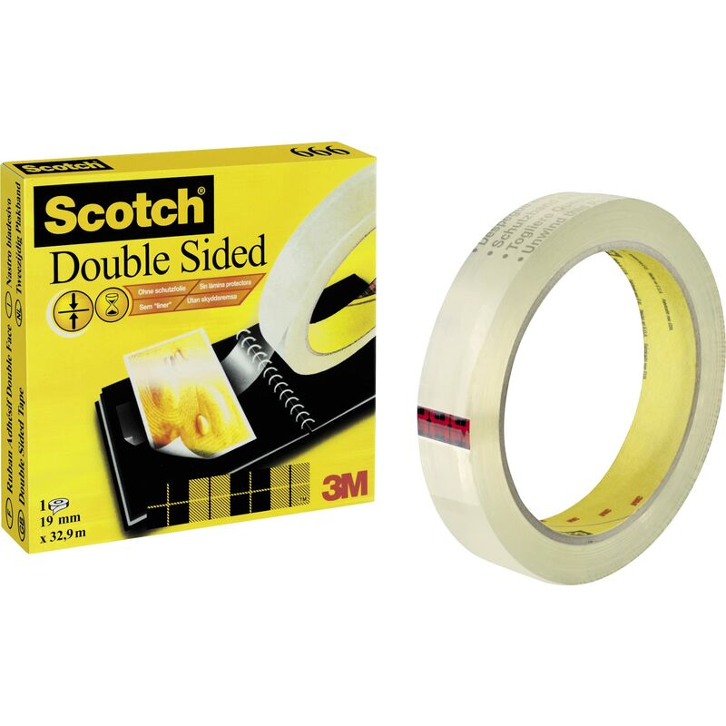 foto del prodotto nastro biadesivo 1 rotolo, 19 mm x 33 m nastro biadesivo trasparente a lunga tenuta per foto, fotografie, poster e immagini scotch