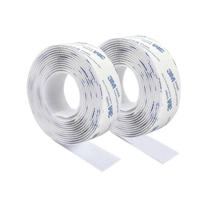 foto del prodotto nastro biadesivo 3m, nastro biadesivo resistente in nylon bianco, nastro adesivo senza tracce, 3 m 2 cm per tappetini, cuscini e vestiti
