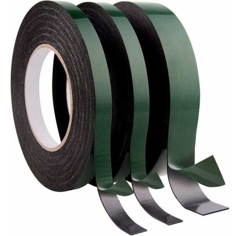 foto del prodotto nastro biadesivo da 3 pezzi, nastro di montaggio impermeabile biadesivo extra resistente, finiture per targa auto, rotolo da 10 m