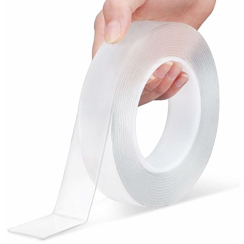 foto del prodotto nastro biadesivo extra forte, nastro biadesivo trasparente con elevata viscosit , nastro adesivo multifunzionale lavabile senza tracce per tappeti,