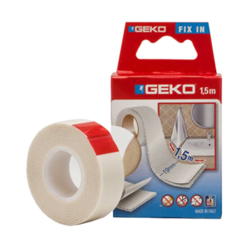 foto del prodotto nastro biadesivo geko mm.19x1,5m.. prezzo per 1 pezzo.