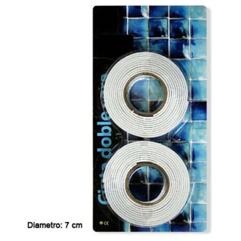foto del prodotto nastro biadesivo nastri diametro 7 cm confezione da 2 pezzi bianco trade shop traesio