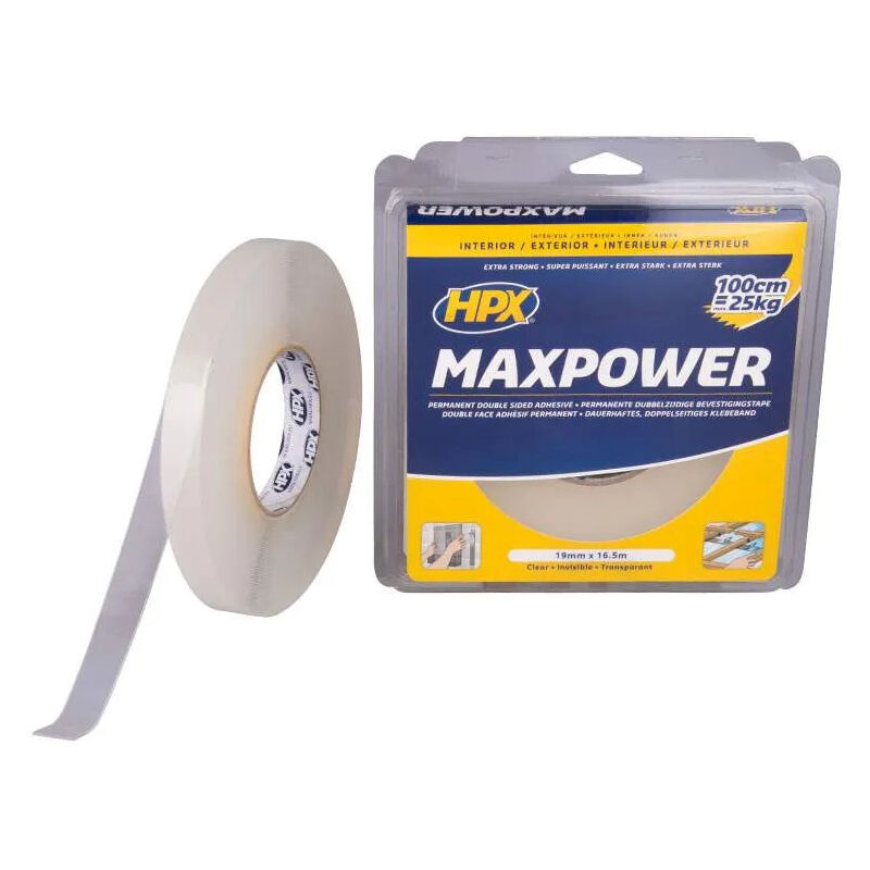 foto del prodotto nastro biadesivo permanente max power, trasparente, 19m x 5m
