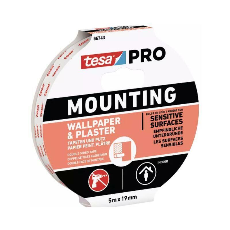 foto del prodotto nastro biadesivo tesa mounting pro 66743 00003 per carta da parati ed intonachi