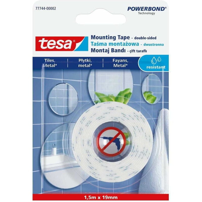 foto del prodotto nastro biadesivo tesa powerbond 1,5 m x 19 mm impermeabile