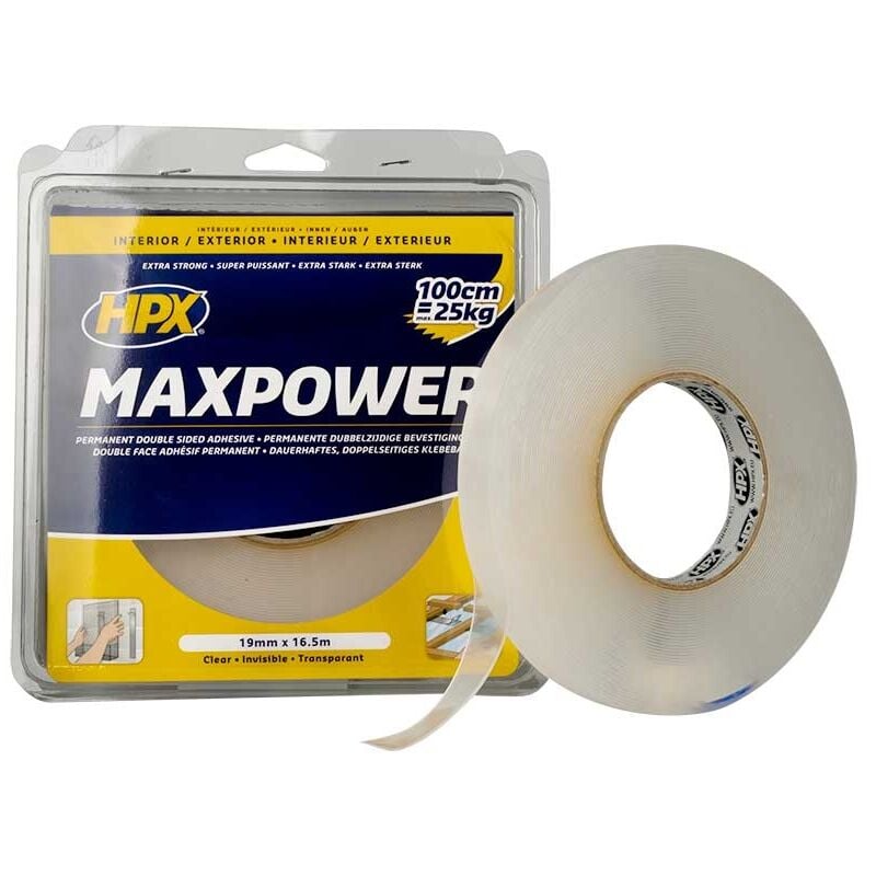 foto del prodotto nastro biadesivo trasparente ad alta adesione hpx da 19 mm x 16,5 m ht1916