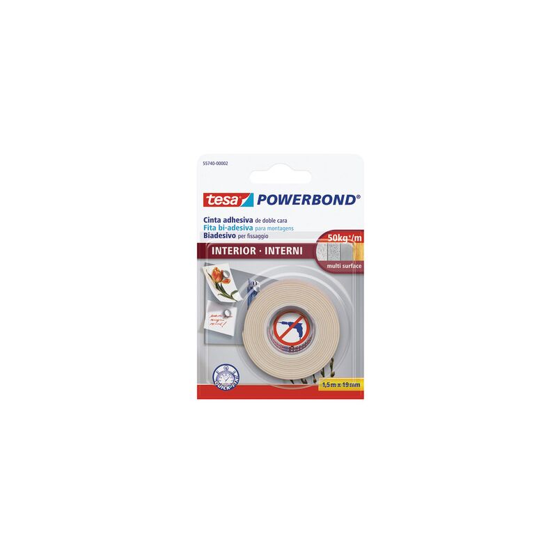 foto del prodotto nastro biadesivo x interni mm.19x1,5m 19 mm x 5 m