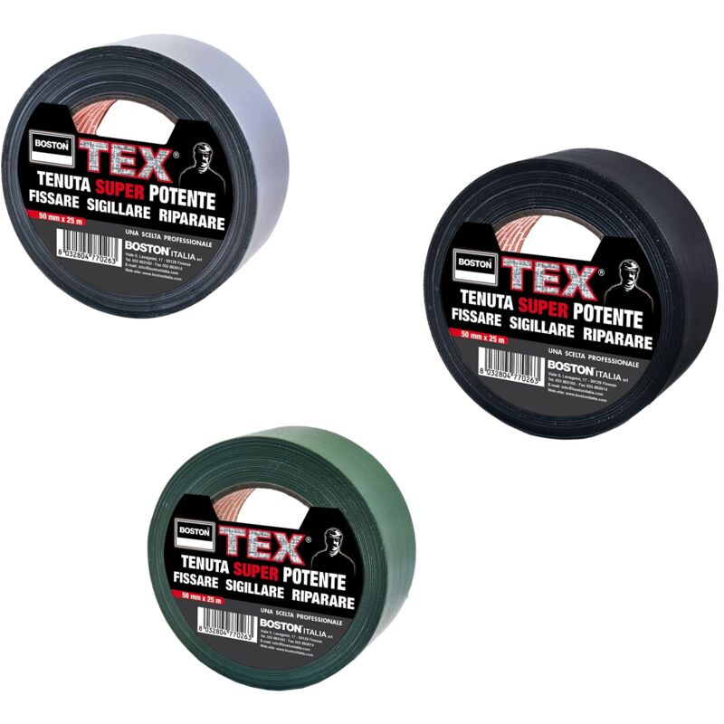 foto del prodotto nastro boston tex in tela politenata 50x25 mt. black
