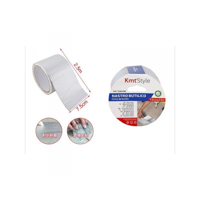foto del prodotto nastro butilico sigillante impermabile 75mm x 250cm grigio argento