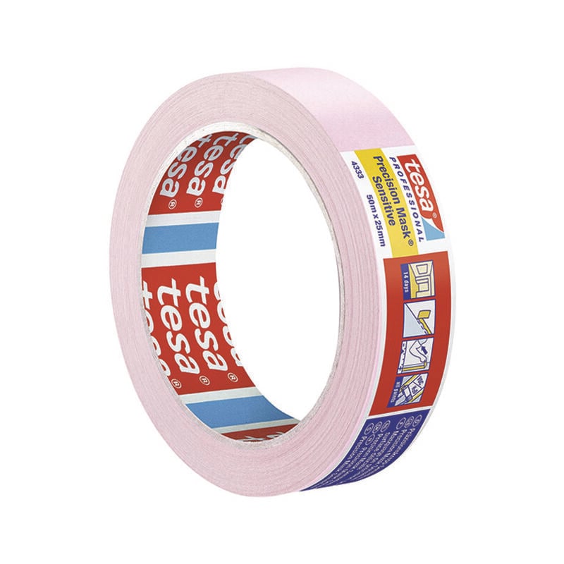 foto del prodotto nastro carrozziere rosa sottile precision mask sensitive 4333 mm.19h. in rotoli da mt.50