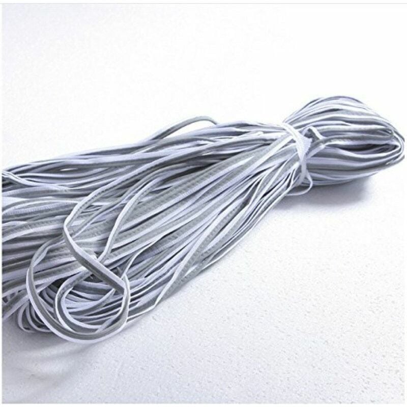 foto del prodotto nastro da cucire in pet rifrangente silver intrecciato extra spessore 10mt x 10mm