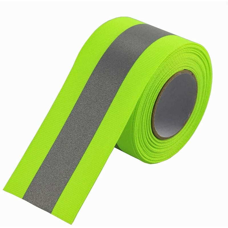 foto del prodotto nastro da cucire rifrangente combinato giallo grigio 30 50mm misura 30mm 3cm x 2 metri