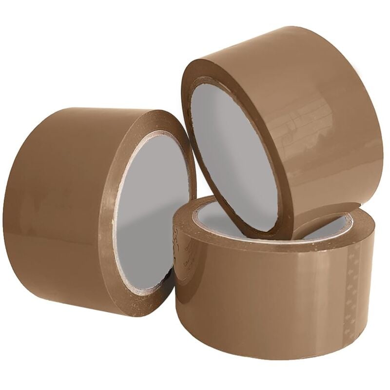 foto del prodotto nastro da imballaggio 10m x 48mm nastro da imballaggio per pacchi e scatole di spedizione marrone, 6 rotoli