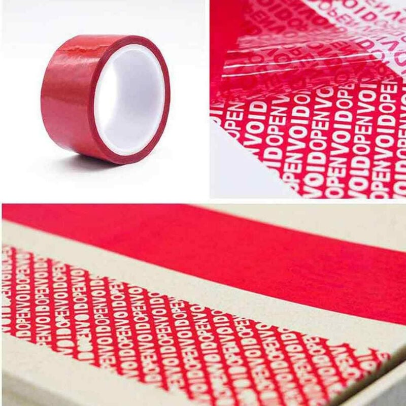 foto del prodotto nastro da pacchi antimanomissione colore rosso 50 metri misura 50mm x 50 metri
