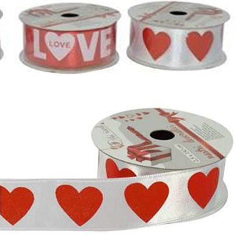 foto del prodotto nastro decorativo in raso per san valentino 2 pezzi confezione regalo cuore trade shop traesio