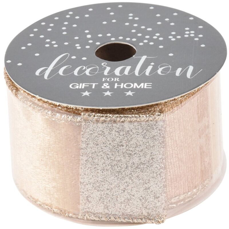 foto del prodotto nastro decorativo per confezioni regalo e decorazioni 270 cm x 38 mm oro
