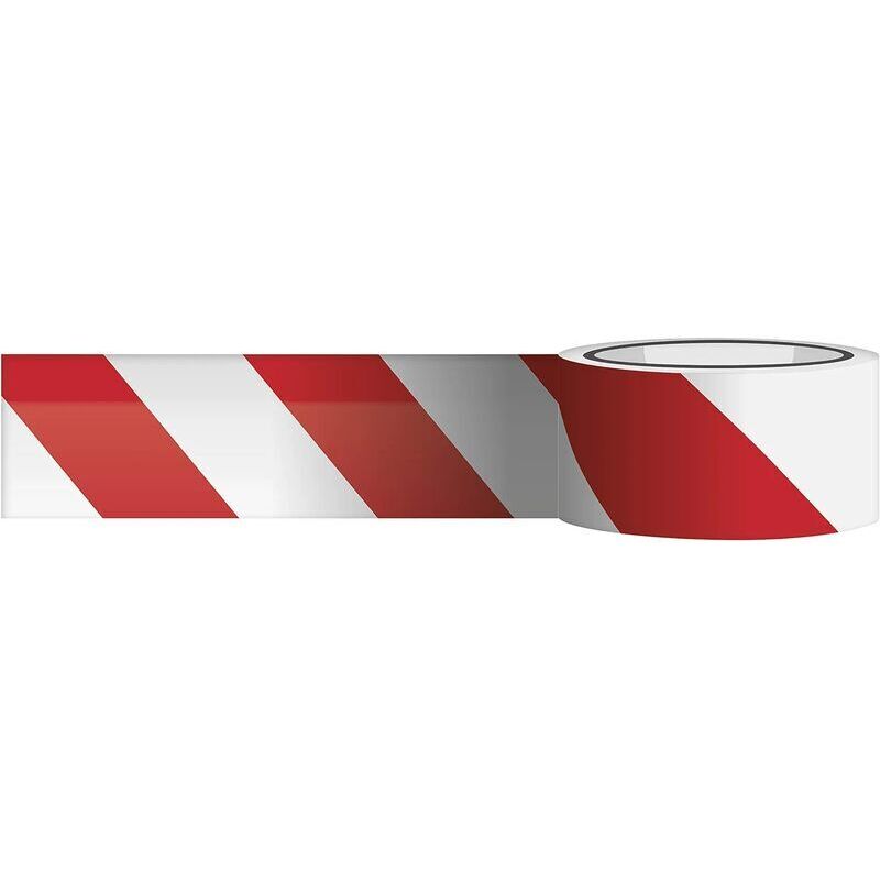 foto del prodotto nastro di avvertenza per lavori edili rosso e bianco 60 mm x 33 m